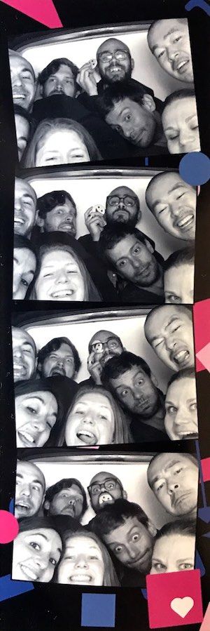 The Usabilla frontend team cramed into a photo booth